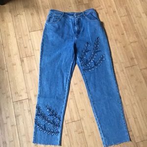 Honey Belle cropped jeans with open detail